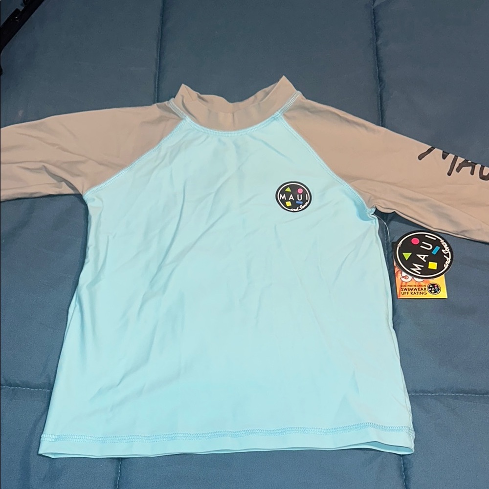 Kids Swim Shirt - Light Blue and Gray